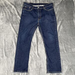 Levi's 514 Straight Jeans Mens 38x30 Blue Dark Wash Regular Fit Zip Fly Denim